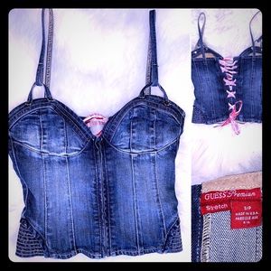 Stunning Vintage USA Jean Bustier | Guess